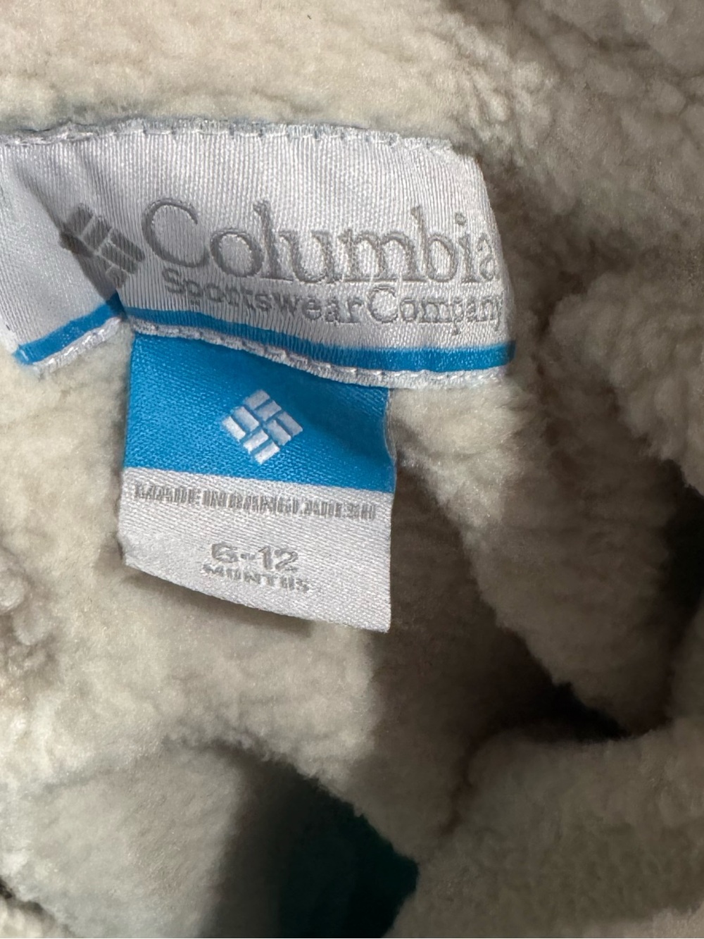 Infant Columbia Aqua Blue Insulated One-Piece Sherpa Lined Snow Suit 6-12 Months - Picture 4 of 4